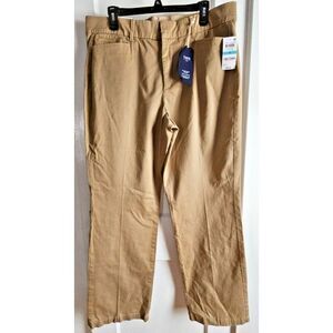 NWT CHARTER CLUB core fashion woman Sz 16‎ tummy slimming trouser cotton khaki